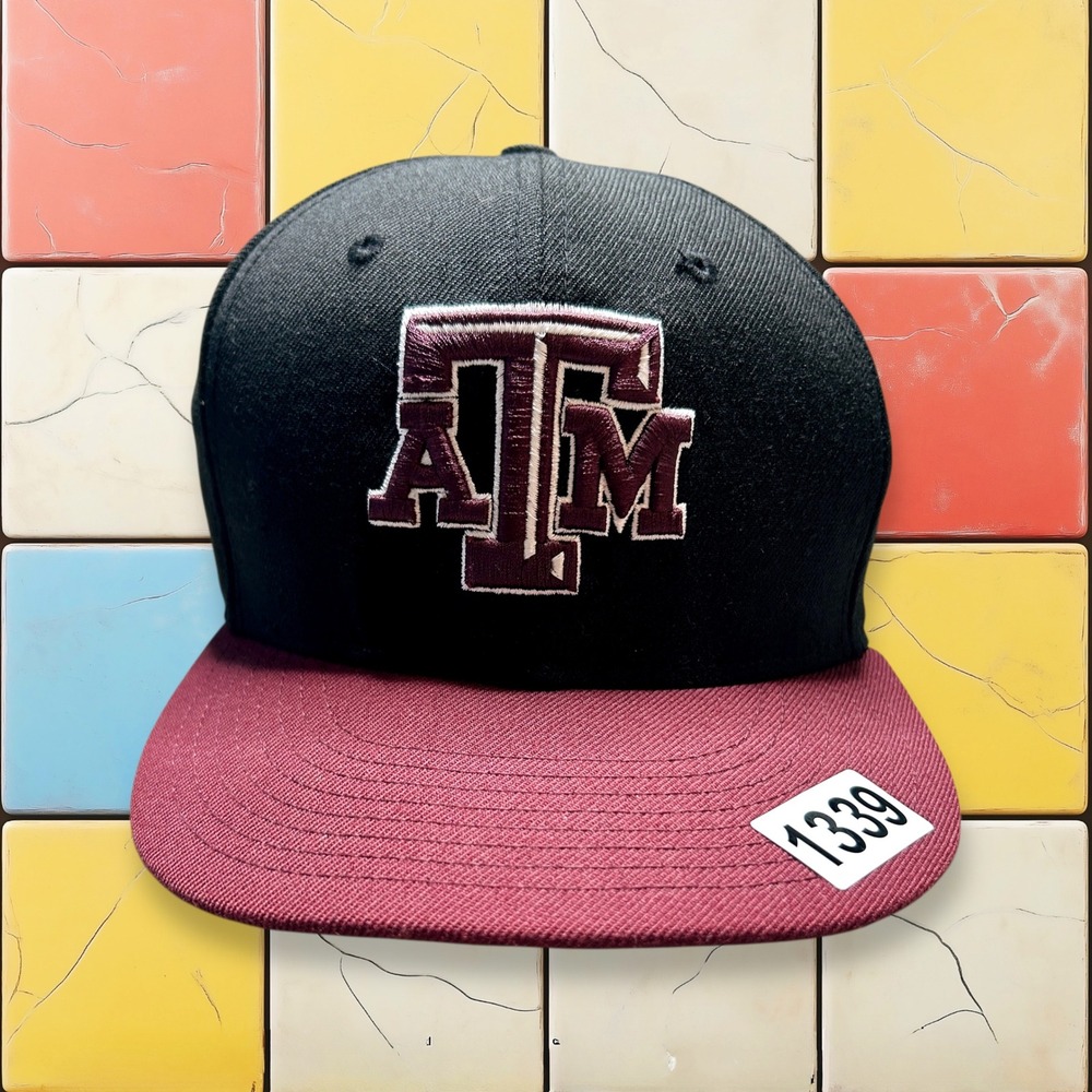 Texas A&M Aggies Y2K New Era Fitted Hat 59FIFTY 7 1/2 Black Maroon Baseball Cap